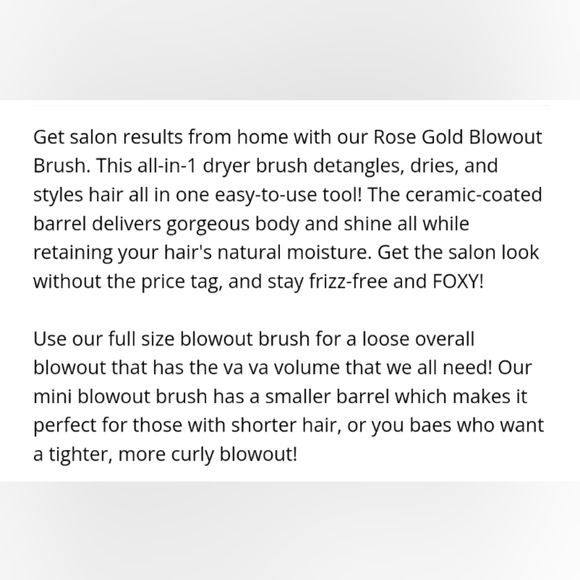 FOXY BAE Rose Gold Blow Out Brush - Picture 2 of 2